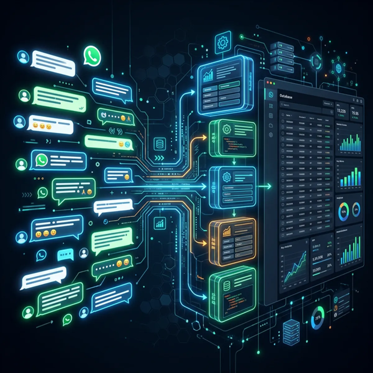 Flujo de datos y automatización de whatsapp corporativa