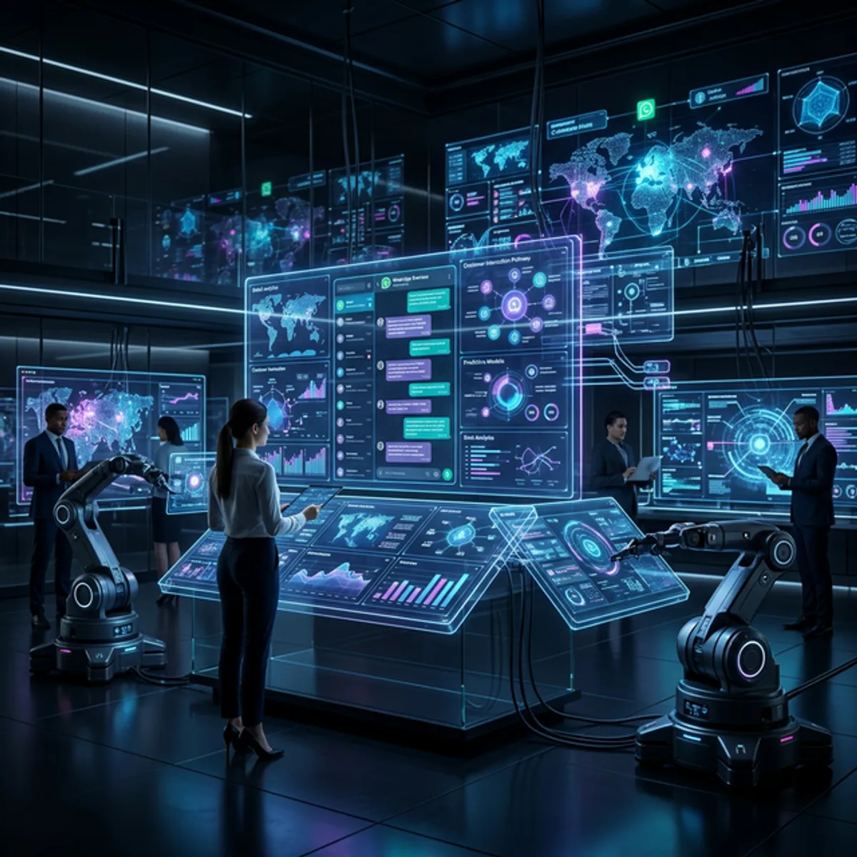 Concepto avanzado sobre el futuro de automatizar whatsapp business 2026 en empresas